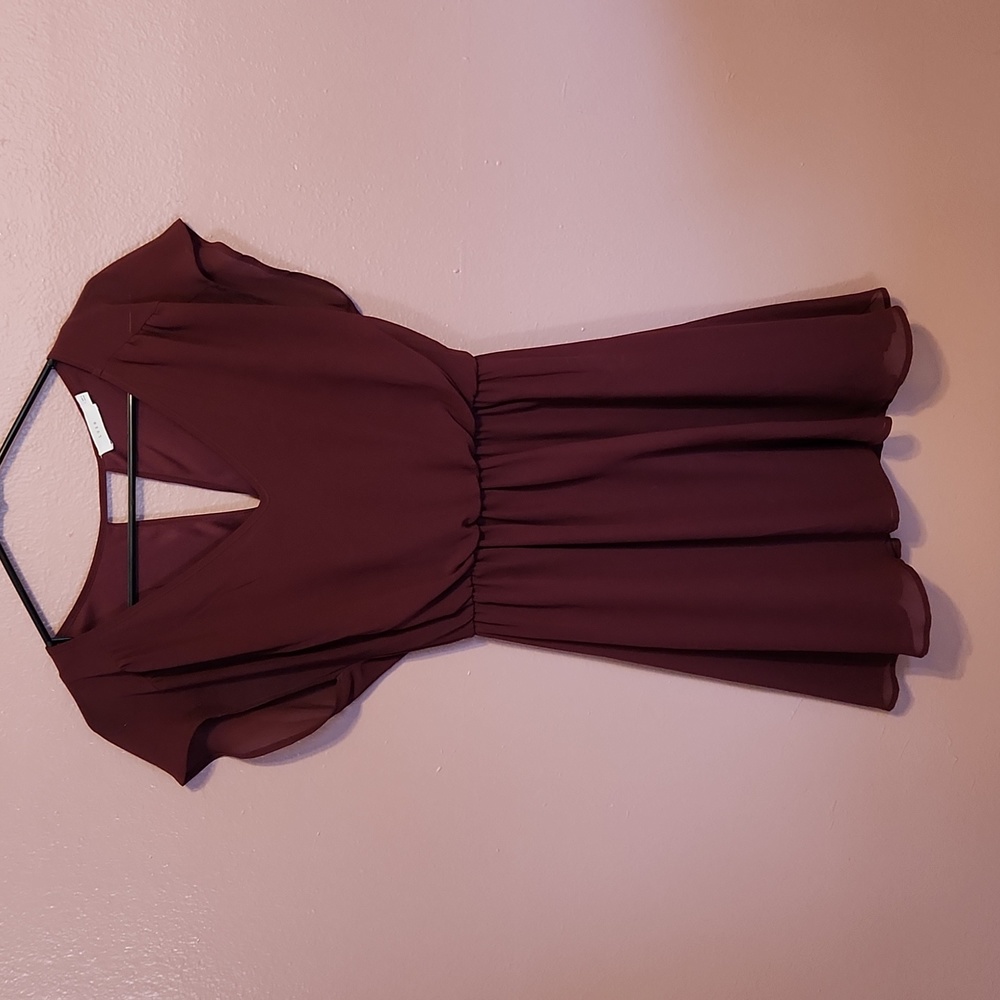 Lush Burgundy Short Dress